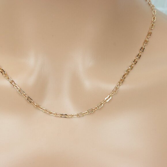 Rose Gold Chain Necklace Gold Plated Dainty Unisex Jewelry, XPNL0002 - Picture 8 of 12